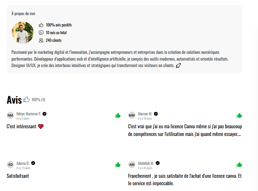 Avis clients